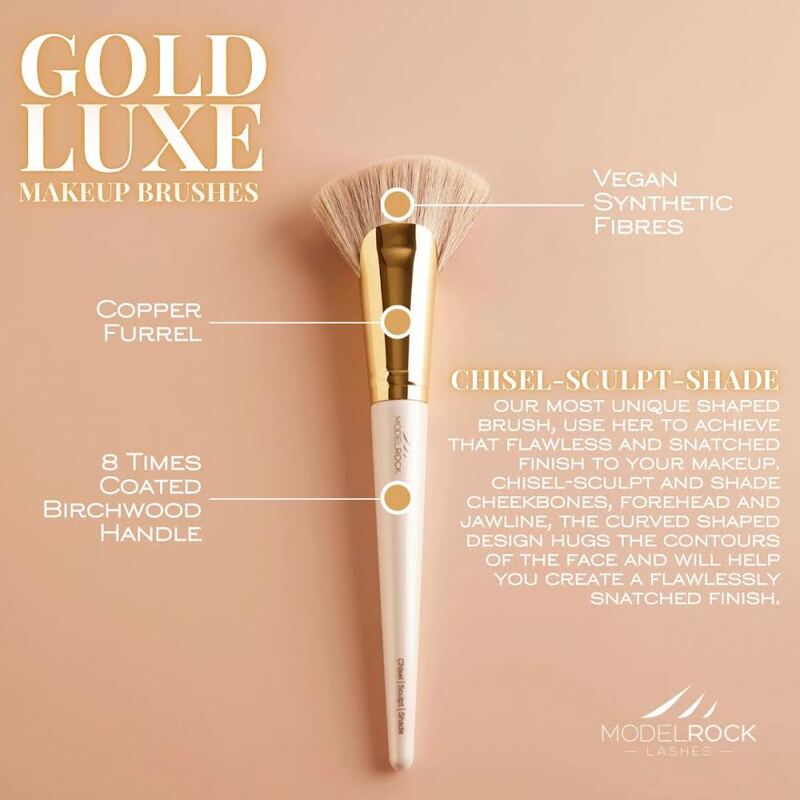MODELROCK GOLD LUXE Makeup Brush - Chisel | Sculpt | Shade